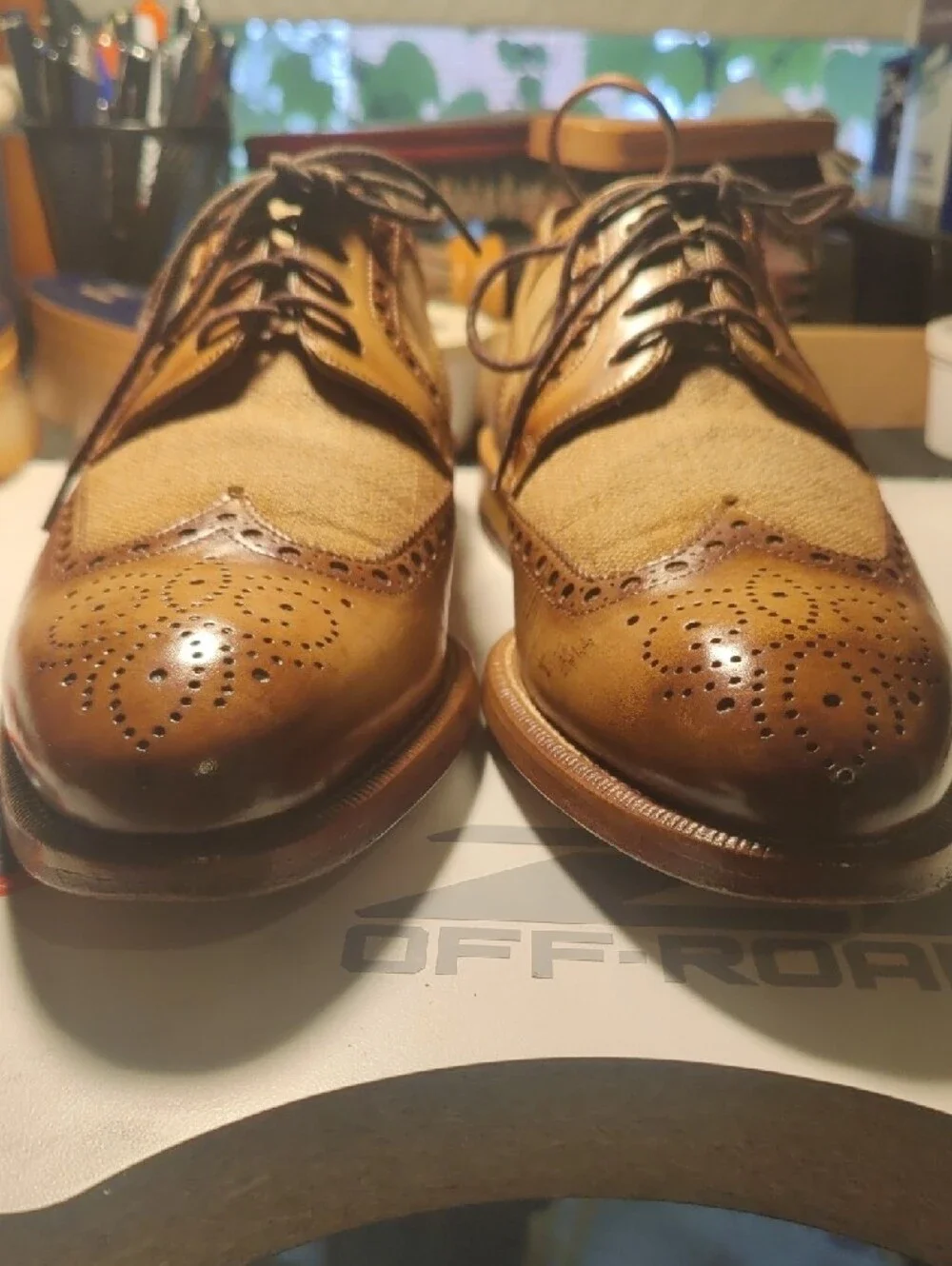 Magnanni Brown & Tan Brogue Wingtip Derbys